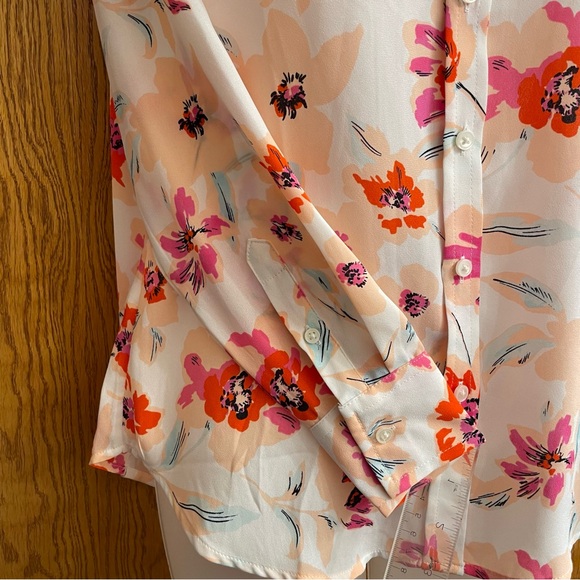 Banana Republic Dhillon Classic Fit Petite Multi Coloured Floral Blouse XXS/TTP - Picture 7 of 13